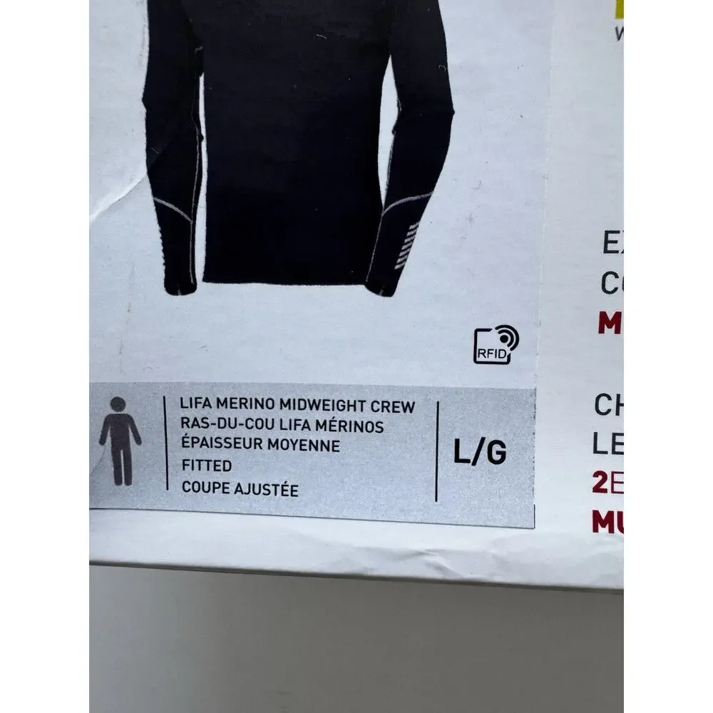 Helly Hansen Men's Lifa Merino Midweight Crew Navy Large
